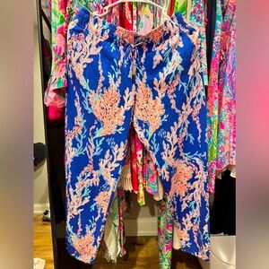 EUC Lilly Pulitzer Emora Pants in Borealis Blue Size Medium